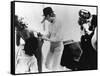 A CLOCKWORK ORANGE, 1971 directed by STANKEY KUBRICK On the set (b/w photo)-null-Framed Stretched Canvas