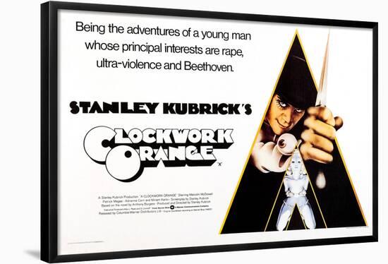 A Clockwork Orange, British Poster Art, Malcolm Mcdowell, 1971-null-Framed Poster