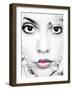 A Close-Up Portrait of a Woman with Dark Hair and Pink Poeny Looking into the Camera-Alaya Gadeh-Framed Photographic Print