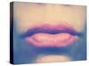 A Close Up Shot of a Woman's Lips-graphicphoto-Stretched Canvas