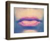 A Close Up Shot of a Woman's Lips-graphicphoto-Framed Photographic Print
