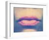 A Close Up Shot of a Woman's Lips-graphicphoto-Framed Photographic Print