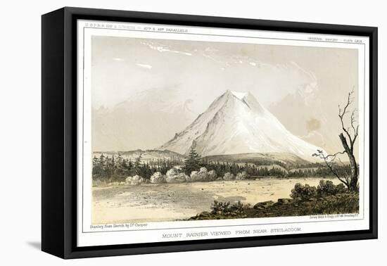 A Close View of Mount Rainier from Near Steilacoom, Washington-Thomas H. Ford-Framed Stretched Canvas