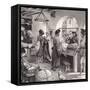 A Cloth Merchant's Shop in Renaissance Italy-Pat Nicolle-Framed Stretched Canvas