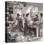 A Cloth Merchant's Shop in Renaissance Italy-Pat Nicolle-Stretched Canvas