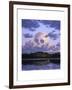 A Cloud Formation Depicting a Skull, with a Lake and Canoeist Below-null-Framed Art Print