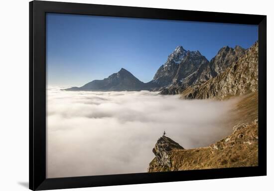 A Cloud's Sea, in Autumn, under Monviso Peak and Viso Mozzo Peak-ClickAlps-Framed Photographic Print