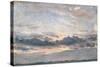 A Cloud Study, Sunset, C.1821 (Oil on Paper on Millboard)-John Constable-Stretched Canvas