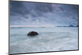 A cloudy but dramatic sunset on Itamambuca beach, Sao Paulo, Brazil.-Alex Saberi-Mounted Photographic Print