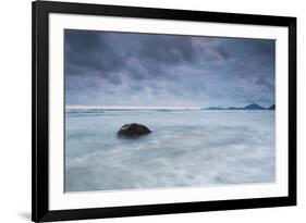 A cloudy but dramatic sunset on Itamambuca beach, Sao Paulo, Brazil.-Alex Saberi-Framed Photographic Print