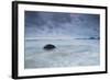 A cloudy but dramatic sunset on Itamambuca beach, Sao Paulo, Brazil.-Alex Saberi-Framed Photographic Print