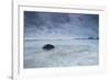 A cloudy but dramatic sunset on Itamambuca beach, Sao Paulo, Brazil.-Alex Saberi-Framed Photographic Print