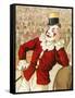A Clown Leaning On the Back Of a Donkey-null-Framed Stretched Canvas