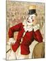 A Clown Leaning On the Back Of a Donkey-null-Mounted Giclee Print