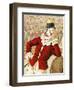 A Clown Leaning On the Back Of a Donkey-null-Framed Giclee Print