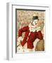 A Clown Leaning On the Back Of a Donkey-null-Framed Giclee Print