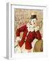 A Clown Leaning On the Back Of a Donkey-null-Framed Giclee Print