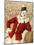 A Clown Leaning On the Back Of a Donkey-null-Mounted Giclee Print