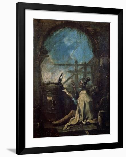 A Clown Training a Magpie, Late 17th or 18th Century-Alessandro Magnasco-Framed Giclee Print