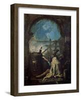 A Clown Training a Magpie, Late 17th or 18th Century-Alessandro Magnasco-Framed Giclee Print