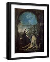 A Clown Training a Magpie, Late 17th or 18th Century-Alessandro Magnasco-Framed Giclee Print