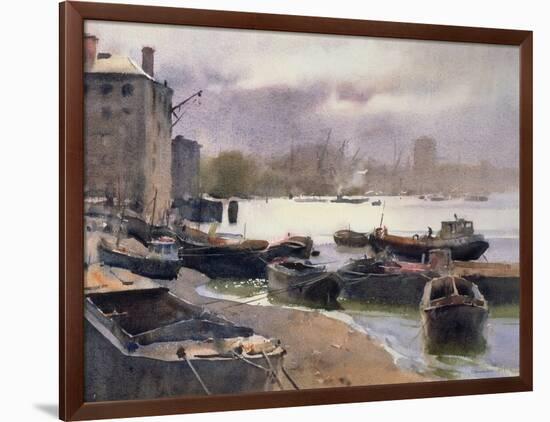 A Cluster of Lighters, River Thames, 1993-Trevor Chamberlain-Framed Giclee Print