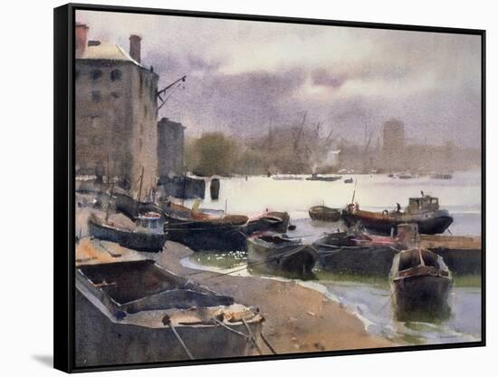 A Cluster of Lighters, River Thames, 1993-Trevor Chamberlain-Framed Stretched Canvas