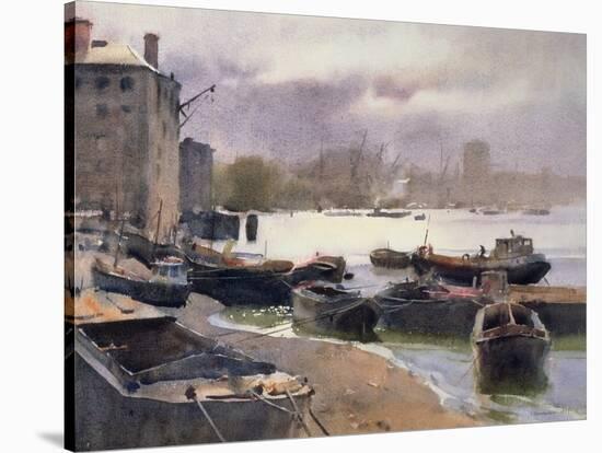 A Cluster of Lighters, River Thames, 1993-Trevor Chamberlain-Stretched Canvas