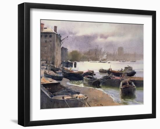 A Cluster of Lighters, River Thames, 1993-Trevor Chamberlain-Framed Giclee Print