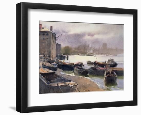 A Cluster of Lighters, River Thames, 1993-Trevor Chamberlain-Framed Premium Giclee Print