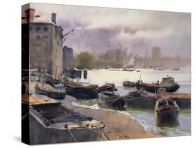 A Cluster of Lighters, River Thames, 1993-Trevor Chamberlain-Stretched Canvas