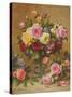 A Cluster of Victorian Roses-Albert Williams-Stretched Canvas