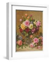 A Cluster of Victorian Roses-Albert Williams-Framed Giclee Print