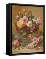 A Cluster of Victorian Roses-Albert Williams-Framed Stretched Canvas