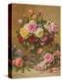 A Cluster of Victorian Roses-Albert Williams-Stretched Canvas