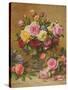 A Cluster of Victorian Roses-Albert Williams-Stretched Canvas