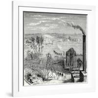 A Coal Mine in Newcastle with Wagons Drawn by Horses on Wooden Rails-null-Framed Giclee Print