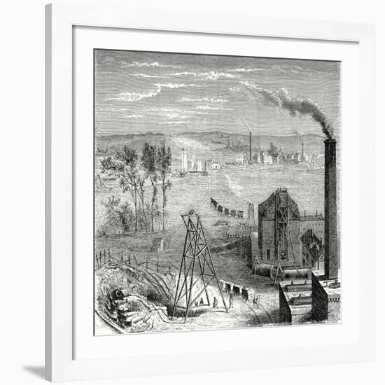 A Coal Mine in Newcastle with Wagons Drawn by Horses on Wooden Rails-null-Framed Giclee Print