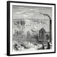 A Coal Mine in Newcastle with Wagons Drawn by Horses on Wooden Rails-null-Framed Giclee Print