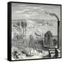 A Coal Mine in Newcastle with Wagons Drawn by Horses on Wooden Rails-null-Framed Stretched Canvas