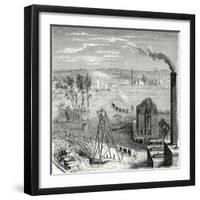 A Coal Mine in Newcastle with Wagons Drawn by Horses on Wooden Rails-null-Framed Giclee Print