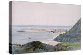 A Coast Scene with a Harbour-John Absolon-Stretched Canvas