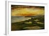 A Coast Study, Sunset, Seaford, 1870 (Oil on Canvas)-William Davis-Framed Giclee Print