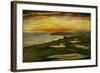 A Coast Study, Sunset, Seaford, 1870 (Oil on Canvas)-William Davis-Framed Giclee Print