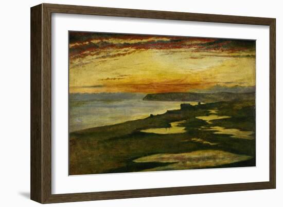 A Coast Study, Sunset, Seaford, 1870 (Oil on Canvas)-William Davis-Framed Giclee Print