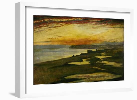 A Coast Study, Sunset, Seaford, 1870 (Oil on Canvas)-William Davis-Framed Giclee Print