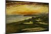 A Coast Study, Sunset, Seaford, 1870 (Oil on Canvas)-William Davis-Mounted Giclee Print