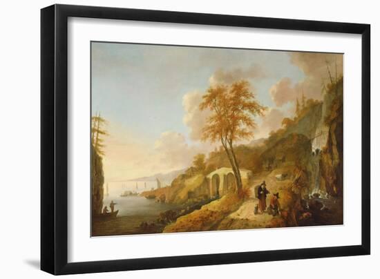 A Coastal Scene with Fishing Boats-Peter De Bloot-Framed Giclee Print