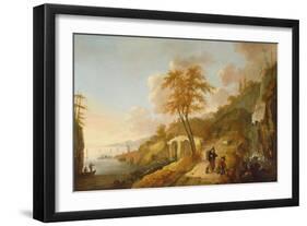 A Coastal Scene with Fishing Boats-Peter De Bloot-Framed Giclee Print