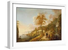 A Coastal Scene with Fishing Boats-Peter De Bloot-Framed Giclee Print
